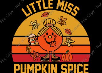 Little Miss Pumpkin Spice Svg, Thanksgiving Cool Retro Halloween Svg, Pumpkin Spice Svg, Pumpkin Halloween Vintage Svg, Halloween Svg