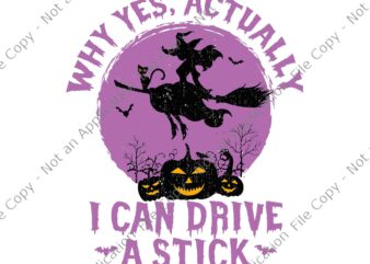 Why Yes Actually I Can Drive A Stick Svg, Witch Halloween Svg, Halloween Svg, Witch Svg, Pumpkin Halloween Svg,