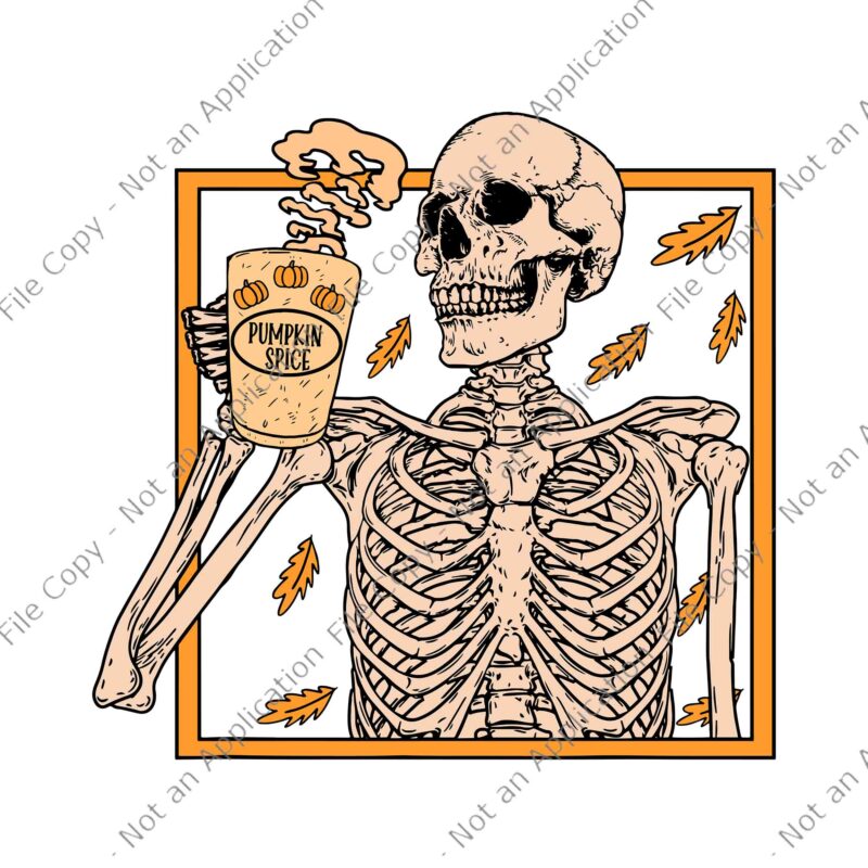 Halloween Skeleton Pumpkin Spice Latte Syrup Creamer Svg, Halloween Skeleton Svg, Pumpkin Spice Svg, Halloween Svg
