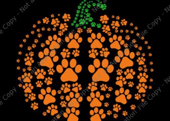 Paws Dog and Cat Pumpkin Svg, Cute Pet Lovers Pumpkin Svg, Paws Dog Svg, Pumpkin Halloween Svg, Halloween Svg
