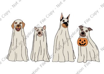 Happy Halloween Ghost Dog Retro Spooky Season Svg, Ghost Dog Halloween Svg, Halloween Svg, Dog Svg graphic t shirt