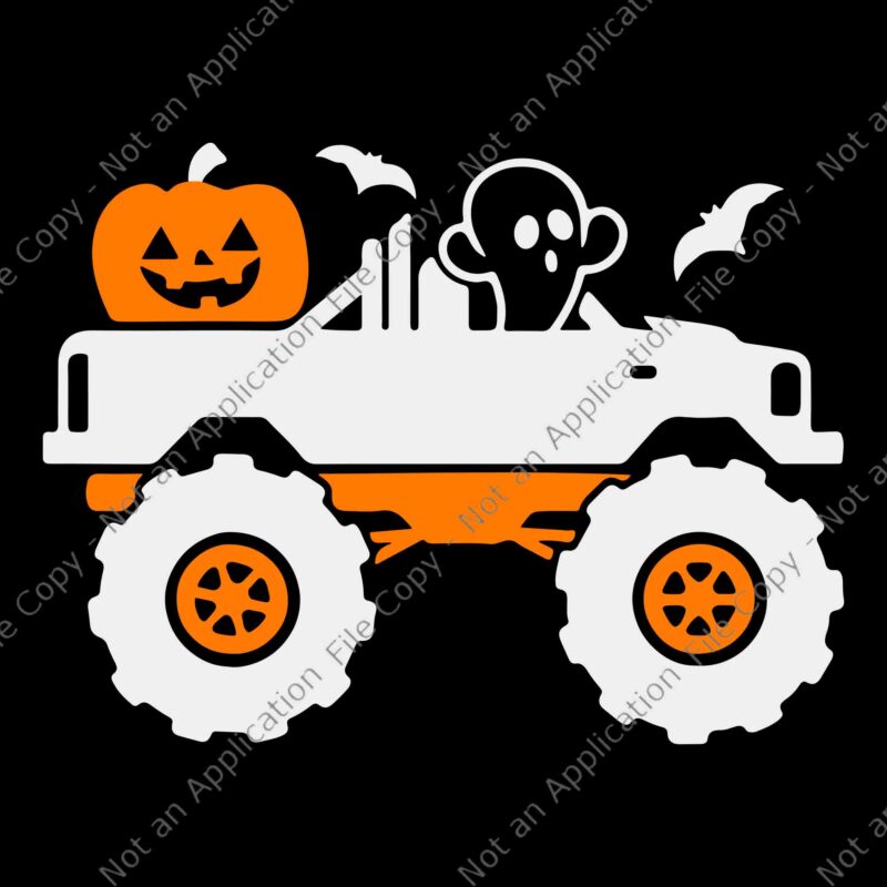 Ghost Pumpkin Riding Monster Truck Lazy Halloween Svg, Ghost Pumpkin Truck Svg, Ghost Halloween Svg, Ghost Svg, Halloween Svg