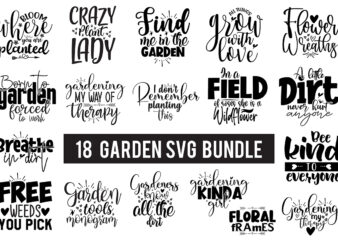 Garden SVG Bundle t shirt design template