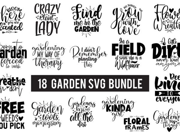 Garden svg bundle t shirt design template