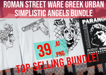 ROMAN STREET WARE GREEK URBAN SIMPLISTIC ANGELS LINE ART BUNDLE