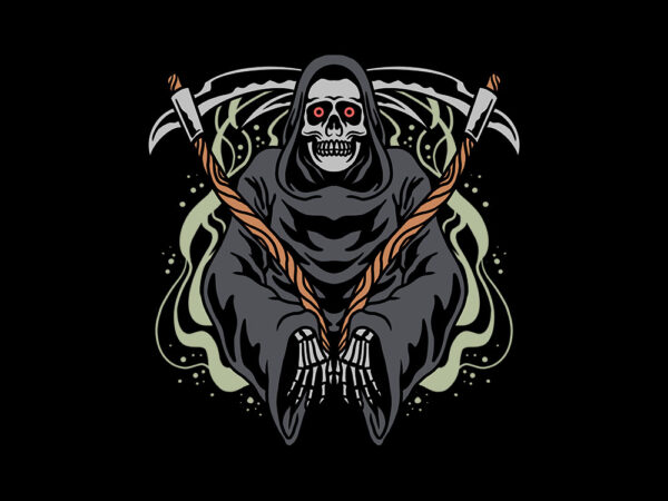 Grim reaper t shirt design template