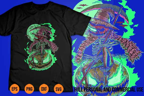 Scarecrow vector svg shirt design creepy halloween horror