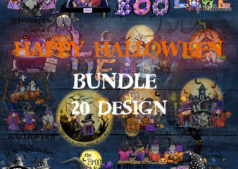 Happy Halloween bundle part 33, Gnome PNG, Witch PNG, Boo PNG