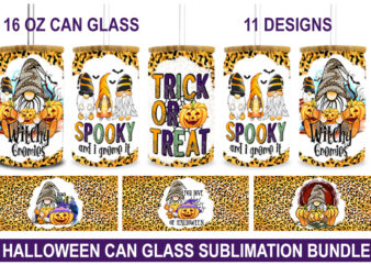 Halloween Glass Can Wrap Design Bundle