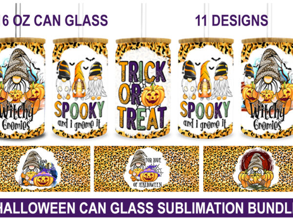 Halloween glass can wrap design bundle