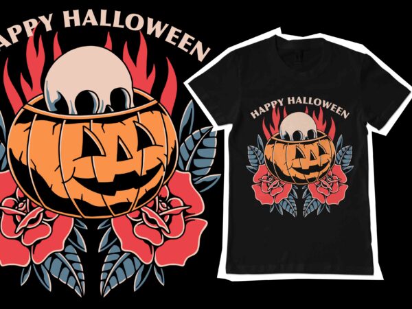 Happy halloween quotes illustration for t-shirt