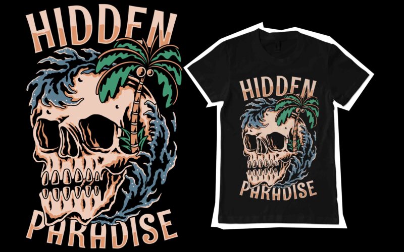 Hidden paradise t-shirt design