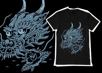 Japanese dragon design for t-shirt design