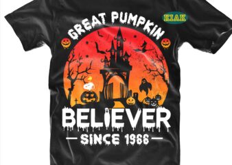 Great Pumpkin Believer Since 1966 SVG, Believer Svg, Since 1966 SVG, Halloween t shirt design, Halloween Design, Halloween Svg, Halloween Party, Halloween Png, Pumpkin Svg, Halloween vector, Witch Svg, Spooky,