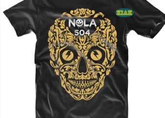 Nola 504 Svg, Skull Svg, Sugar Skull Svg, Sugar Skull vector, Sugar Skull logo, Skull logo, Skull Png, Skull Svg, Skull vector, Sugar skull art vector, Skull Tattoos, Skull Tattoos