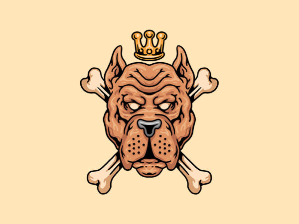 Dog king t shirt vector illustration