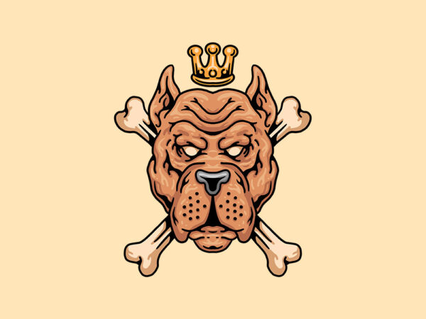 Dog king t shirt vector illustration
