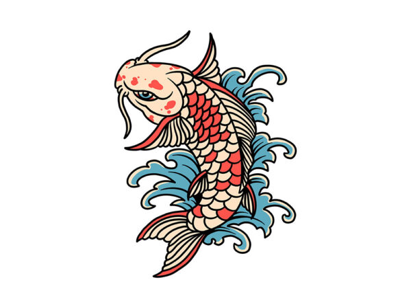 Koi fish t shirt vector art