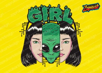 Aliens inside the girls tshirt design for sale