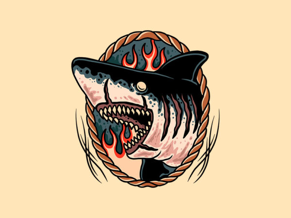 Monster shark t shirt designs for sale