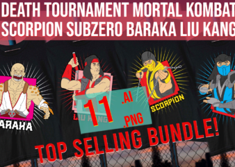 Death Tournament Mortal Kombat Scopion Subzero Baraka Liu Kang Fan Art  Bundle - Buy t-shirt designs