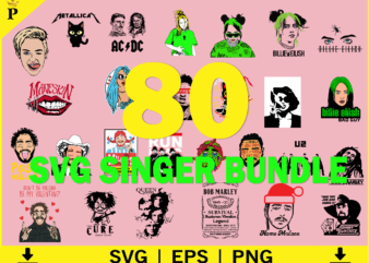 80 Rock Band Logo SVG Bundle Cricut Files, AcDc Band SVg, Post Malone svg, Billie Ellie SVG, The Cure SvG For Silhouette, SvG Files, vector files, SvG For Cricut, clipart, vectors, svg, svg bundle
