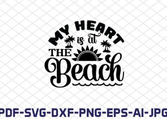 my heart is at the beach t shirt designs for sale