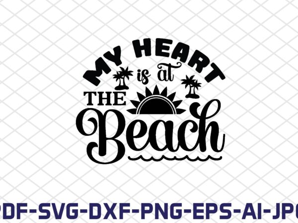 My heart is at the beach t shirt designs for sale