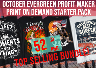 October Evergreen Profit Maker Print on Demand Starter Pack Illustrations t shirt design online