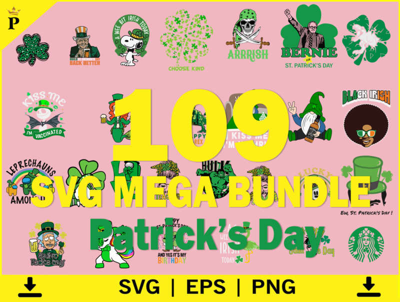 St. Patrick's Day Svg Bundle, St. Patrick's Day Svg, St. Paddys Day svg, Clover Svg, Cut File for Cricut, Patrick's Day Quotes, Gnome SVG, Rainbow svg, Lucky SVG, St Patricks