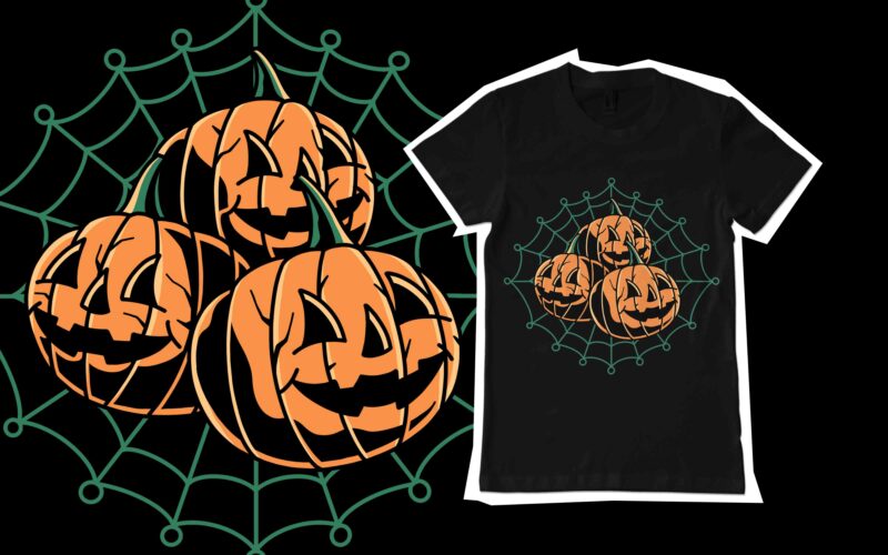 Pumpkin group illustration design for t-shirt