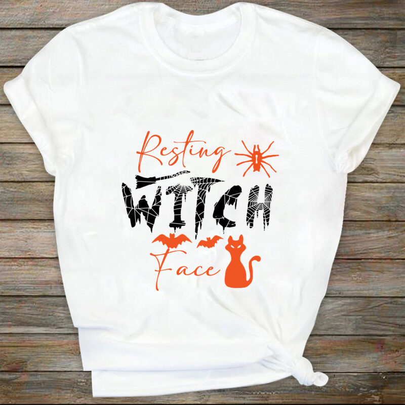 Resting Witch Face Sublimation Design • Hand-Designed Halloween Clipart svg • Instant Download Print File
