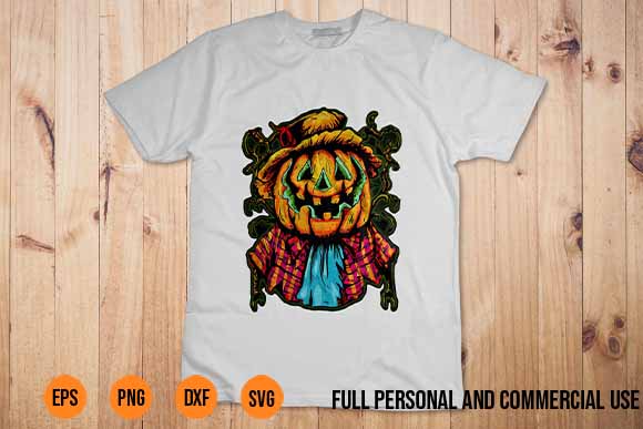 Happy Halloween Scarecrow svg Shirt Design Spooky Vector