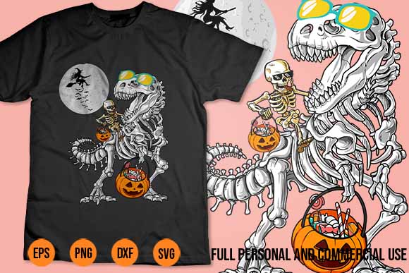 Funny halloween costumes 2022 halloween boys dinosaur skeleton t rex scary pumpkin moon shirt design png svg happy halloween shirt print template halloween t-rex, pumpkin, flying bats halloween tree shirt