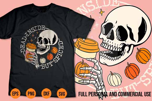 Skull halloween clipart shirt design svg dead inside but spiced pumpkin skull drinking fall halloween mega bundle,svgs,quotes-and-sayings,food-drink,print-cut,mini-bundles,on-sale,halloween svg design, halloween svgs, svg halloween designs, free halloween cricut designs, free witch