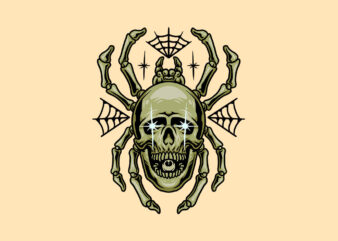 skull spider t shirt template vector