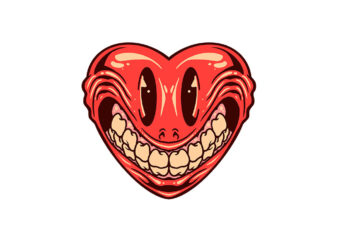 smile heart t shirt template vector