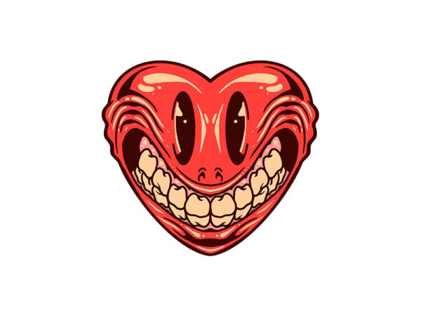 smile heart t shirt template vector