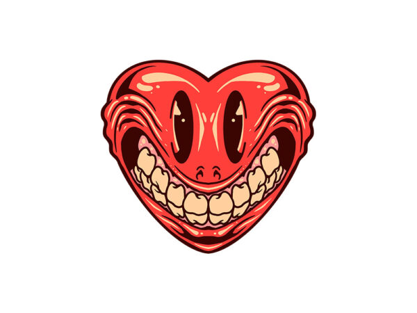 Smile heart t shirt template vector