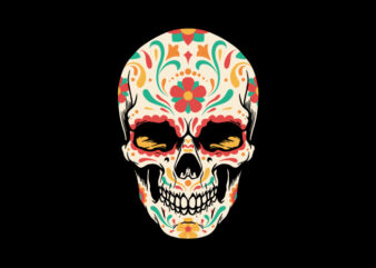 Sugar Skull t shirt template vector