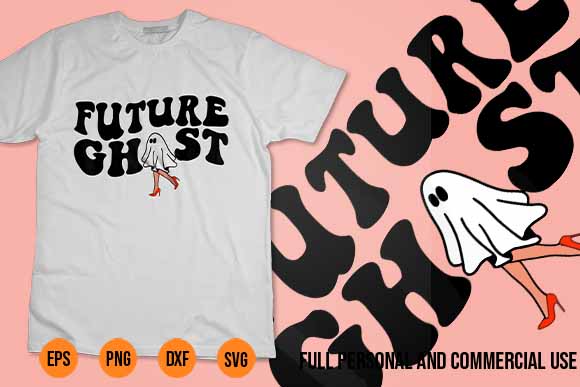 Spooky vibes svg future ghost funny women s halloween theme retro groovy shirt design