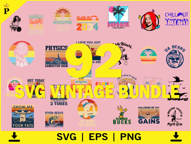 Retros Vintage Design svg, Vintage 80s Mega SVG Bundle, Animal Svg Plants Svg Flower Svg Sunflower Svg Monogram Svg Files for Cricut Big Svg Bundle Big Clipart Mega Bundle