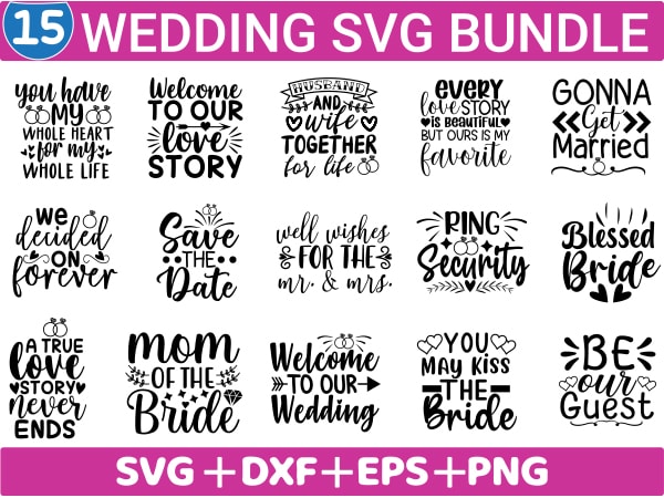 wedding svg bundle t shirt design for sale