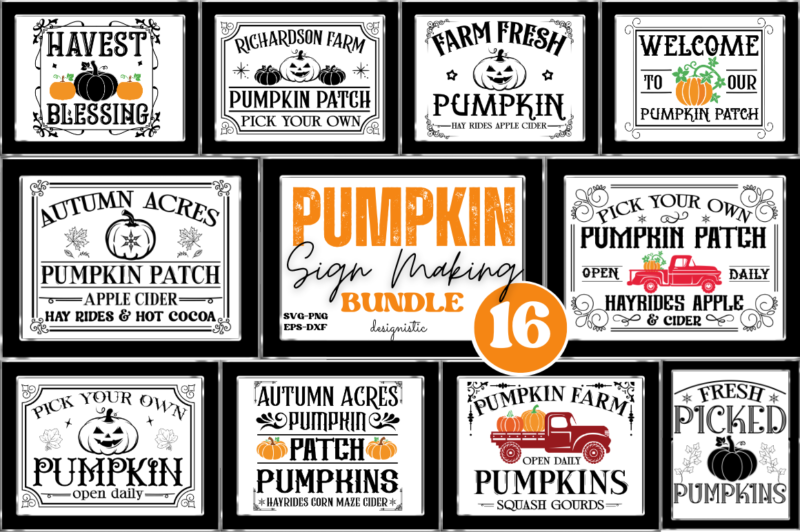 Vintage Fall Sign SVG Bundle, Vintage Fall SVG Bundle