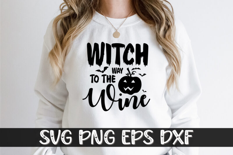 Witch Way To The Wine Halloween Shirt Print Template