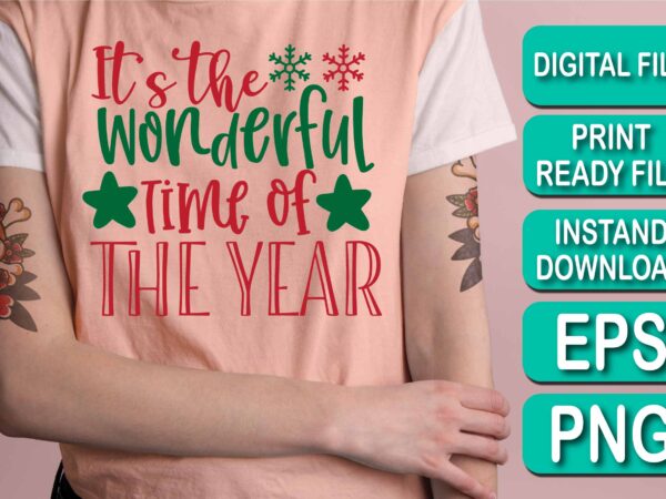 It’s the most wonderful time for a beer, merry christmas shirt print template, funny xmas shirt design, santa claus funny quotes typography design, christmas party shirt christmas t-shirt, christmas shirt