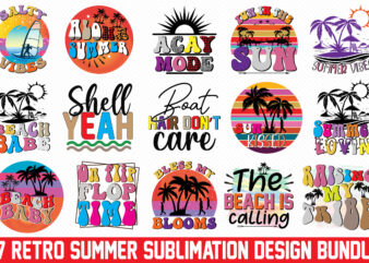 Retro Summer Sublimation Bundle t shirt design online