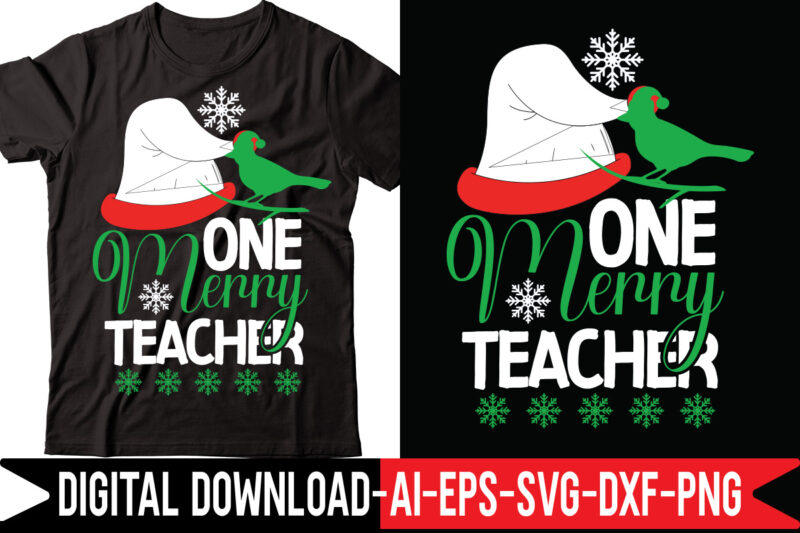 One Merry Teacher vector t-shirt design,Merry Christmas Bundle ,Christmas SVG Bundle, Winter svg, Santa SVG, Holiday, Merry Christmas, Christmas Bundle Png SvgCHRISTMAS MEGA BUNDLE, 260+ Designs, Heather Roberts Art Bundle,