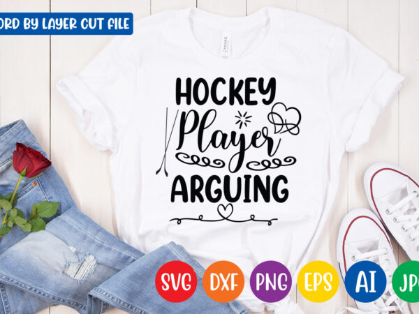 Hockey player arguing svg vector t-shirt design