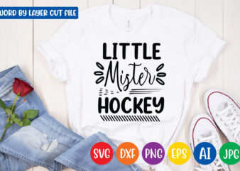 Little Mister Hockey SVG Vector T-shirt Design